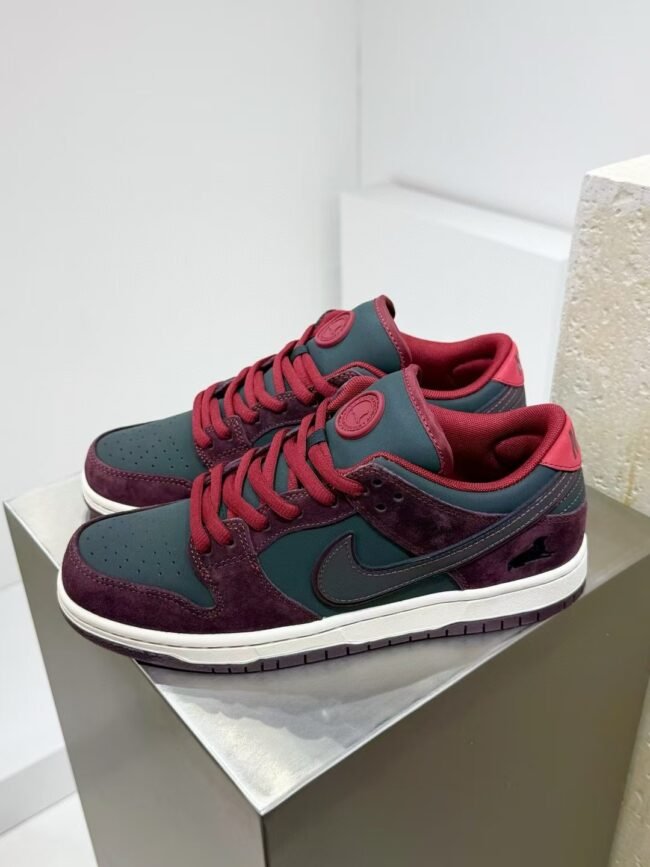 Nike SB Dunk Low Pro x Riot Skateshop Mahogany and Team Red