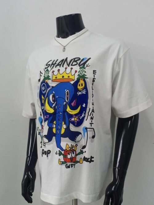 T-shirt unisexe imprimé graphique style urbain – Coupe droite