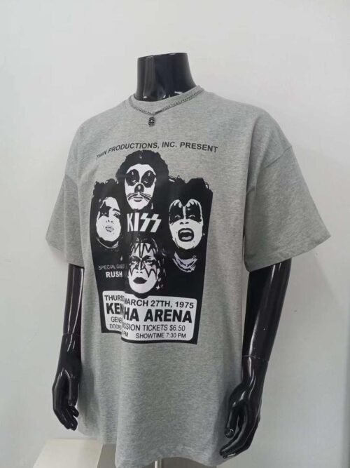T-shirt unisexe imprimé graphique style urbain – Coupe droite
