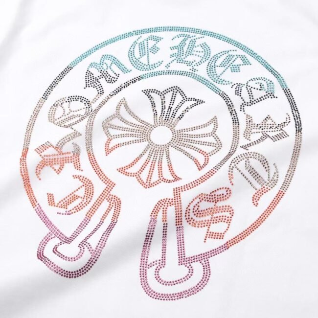 Chrome Hearts “Classic Horseshoe” Long Sleeve T-Shirt – White – Image 4
