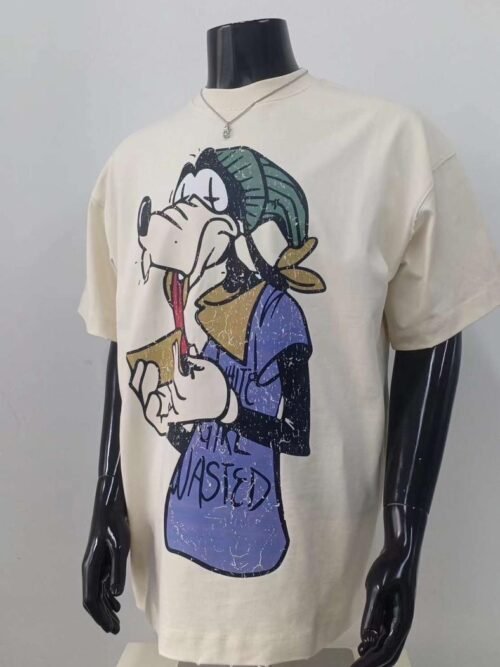 T-shirt unisexe imprimé graphique style urbain – Coupe droite