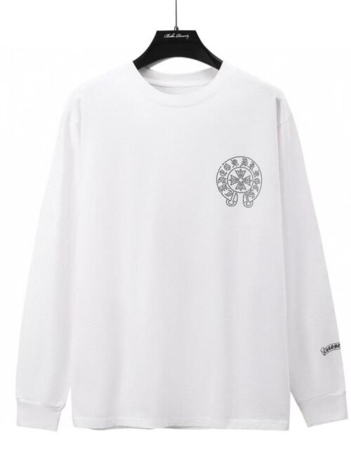 Chrome Hearts “Classic Horseshoe” Long Sleeve T-Shirt – White