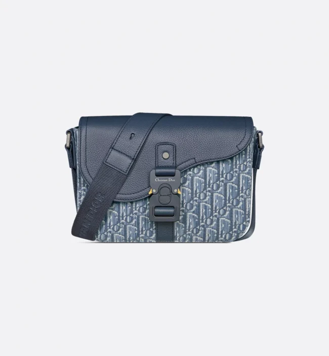 Pochette ceinture Saddle Toile jacquard Dior Oblique bleu – Image 2