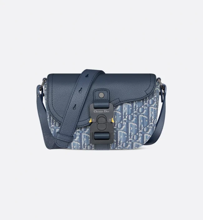 Pochette ceinture Saddle Toile jacquard Dior Oblique bleu – Image 7