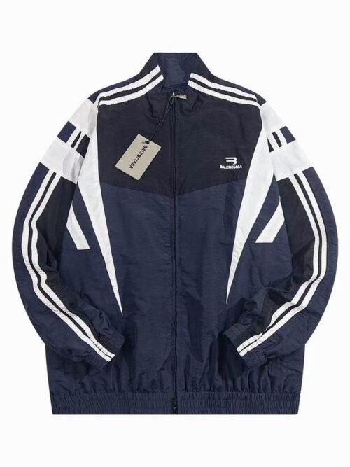 Veste Balenciaga Sporty B Track Jacket Bleu Marine