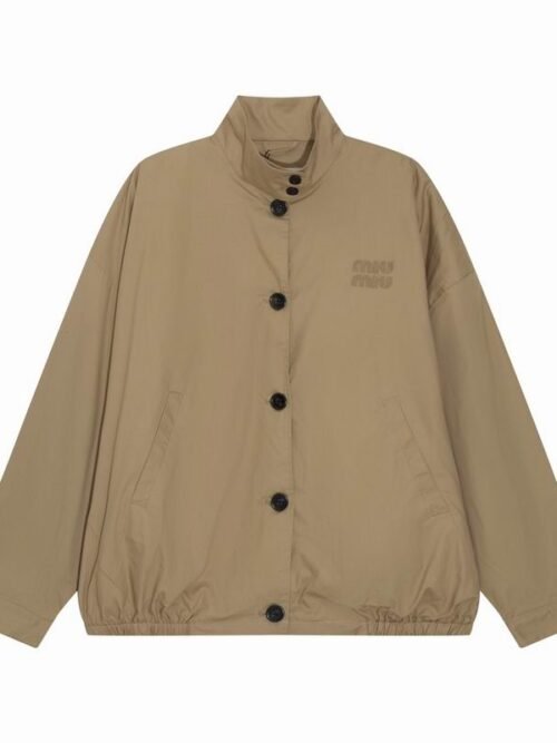 Veste Miu Miu Oversize Beige – Coupe Vent Signature