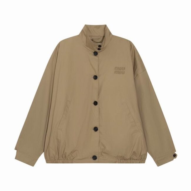 Veste Miu Miu Oversize Beige – Coupe Vent Signature