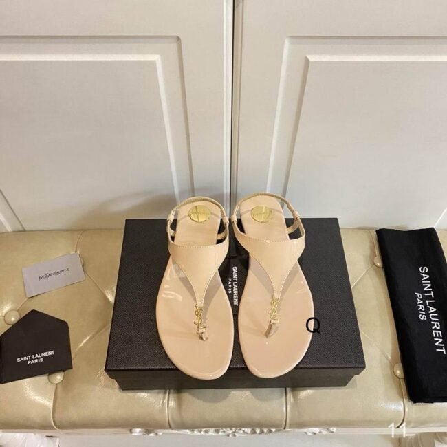 Sandales Saint Laurent Cassandra T-Strap Vernies – Image 4