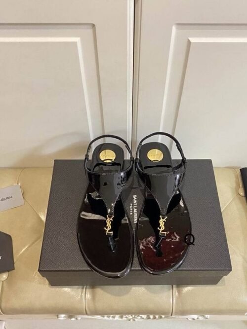 Sandales Saint Laurent Cassandra T-Strap Vernies