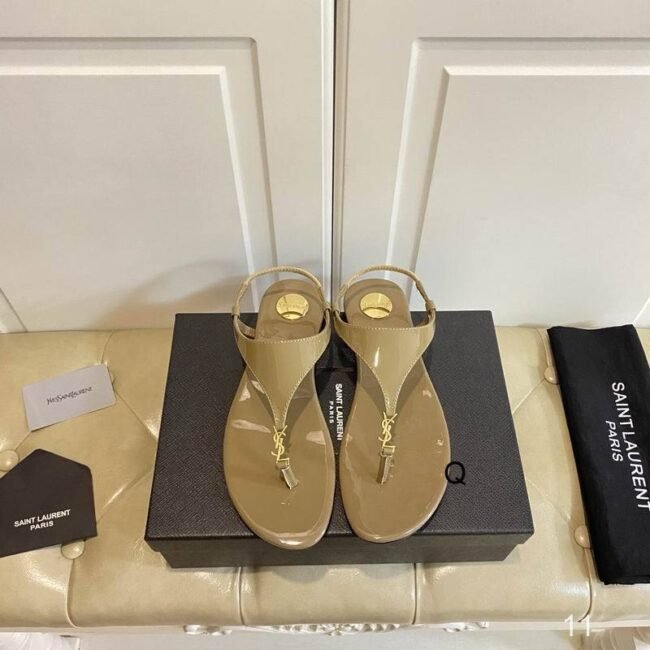 Sandales Saint Laurent Cassandra T-Strap Vernies – Image 3