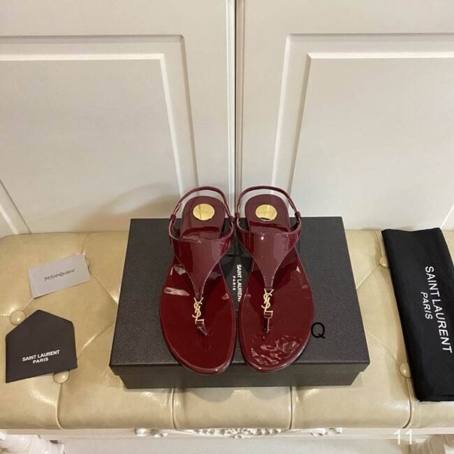 Sandales Saint Laurent Cassandra T-Strap Vernies – Image 2