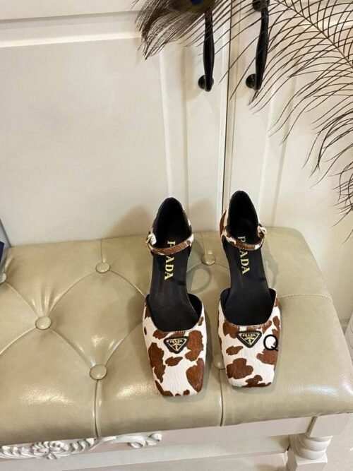Prada Sandales à Talons – Motif Vachette