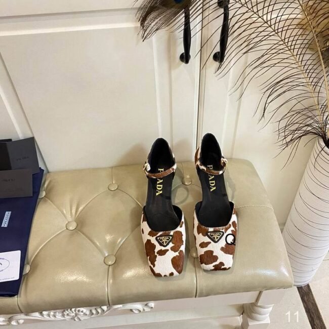 Prada Sandales à Talons – Motif Vachette