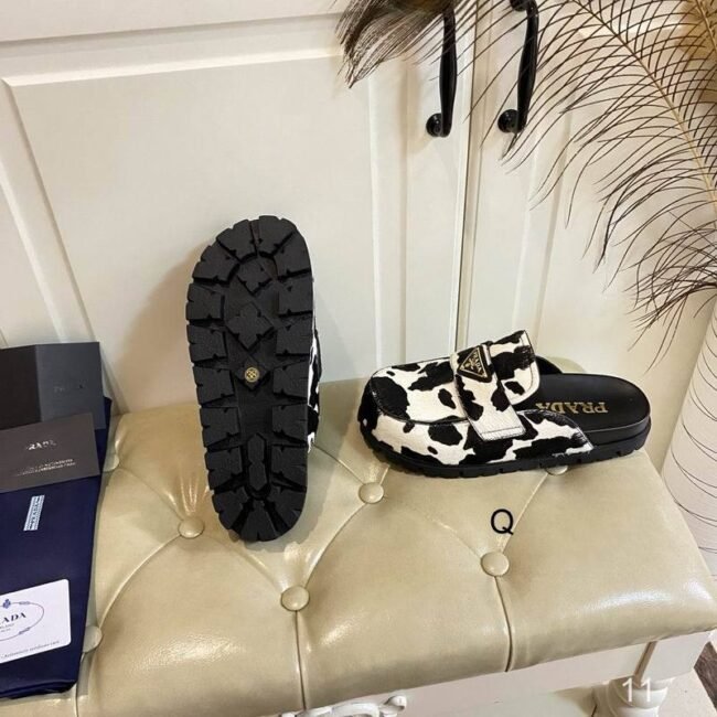Mule Prada à motif vachette – Poil de veau véritable – Image 5