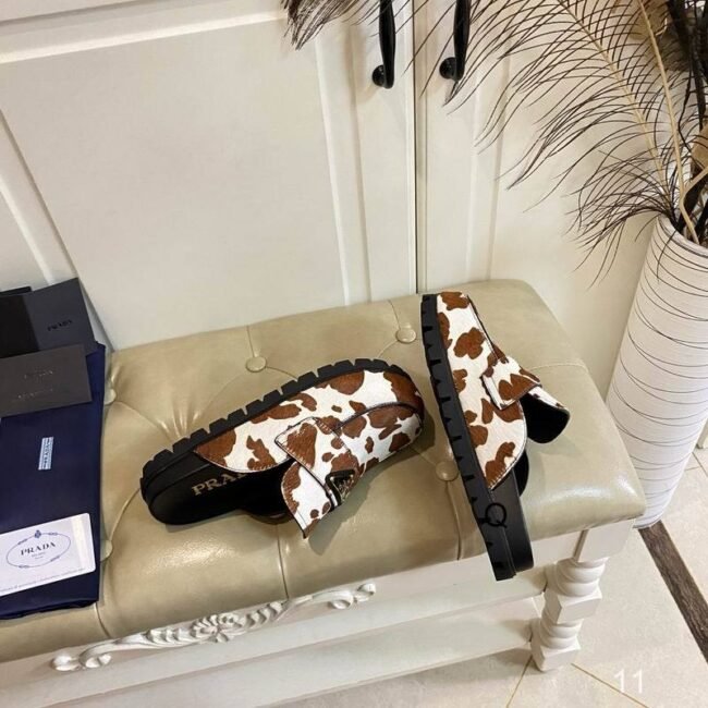 Mule Prada à motif vachette – Poil de veau véritable – Image 3