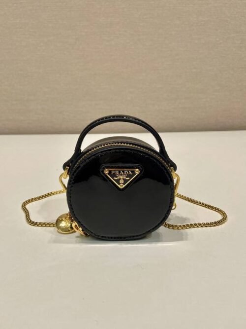 Mini sac rond en cuir Prada