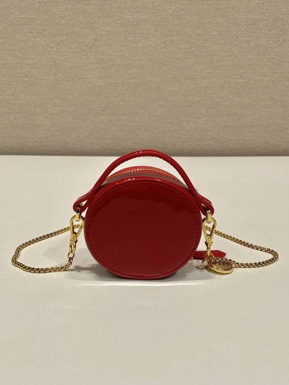 Mini sac rond en cuir Prada