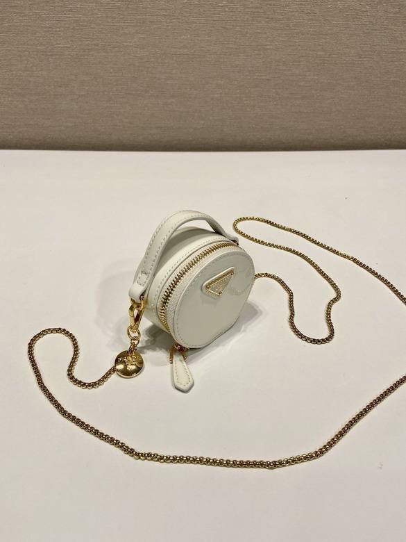 Mini sac rond en cuir Prada