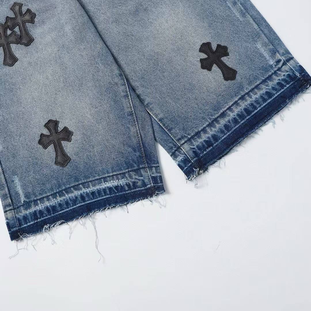 Short en Jean Chrome Hearts – à Croix 