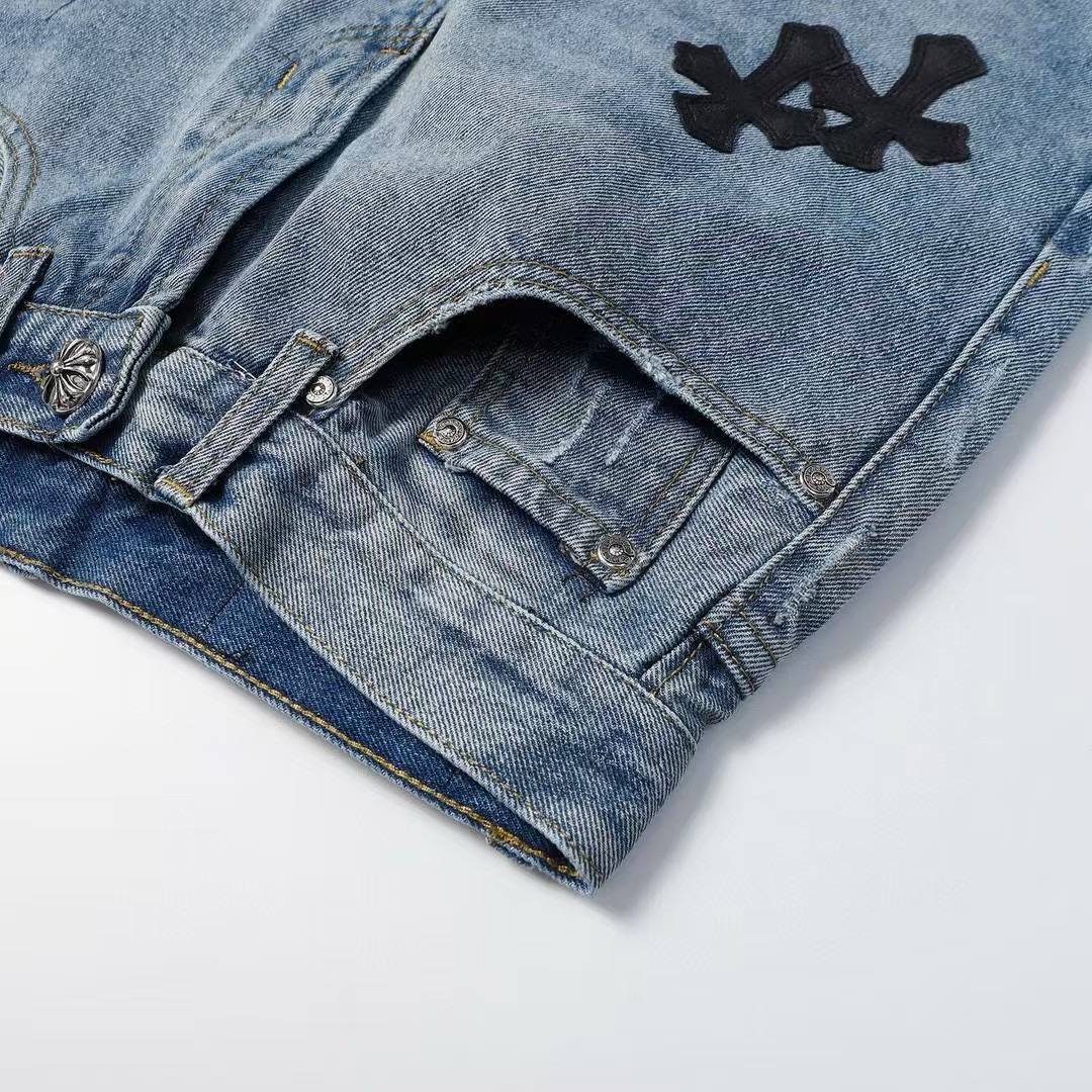 Short en Jean Chrome Hearts – à Croix 
