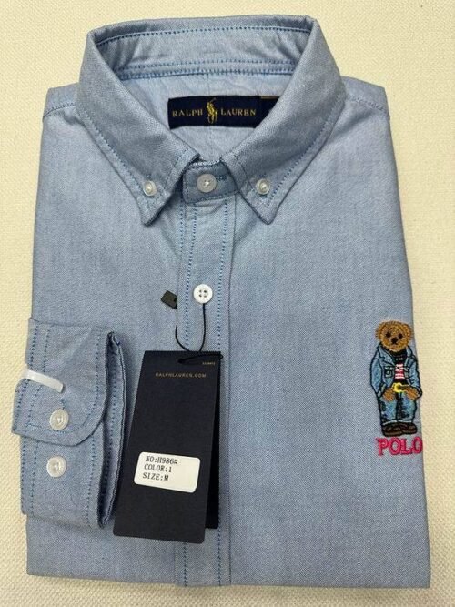 Chemise Ralph Lauren Oxford avec Polo Bear Brodé