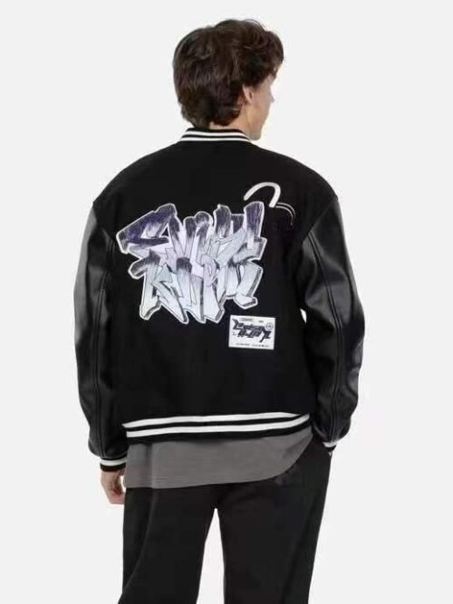 Veste Varsity Amiri Patchwork Noire