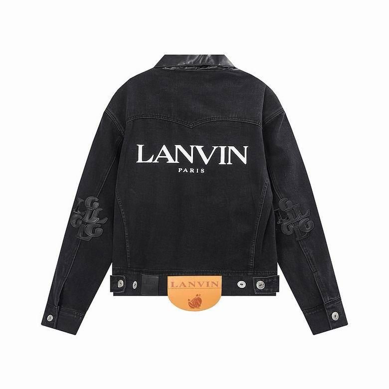 Veste en Jean LANVIN Paris - Logo Dos et Col Effet Cuir