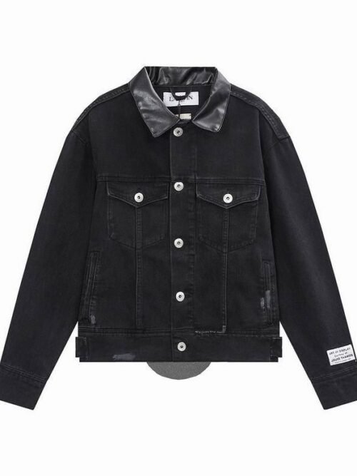 Veste en Jean LANVIN Paris - Logo Dos et Col Effet Cuir