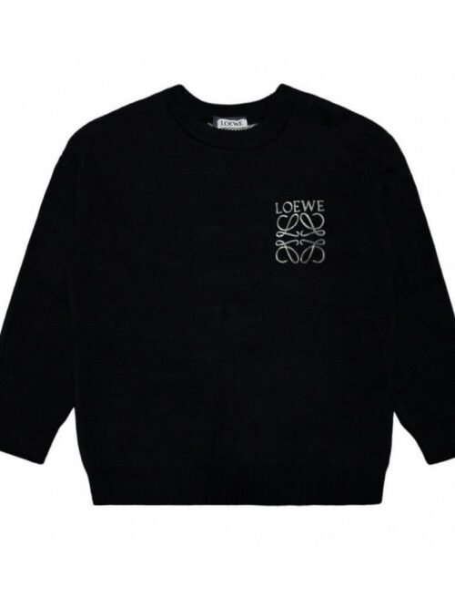 Pull Loewe Noir Logo Brodé – Unisexe