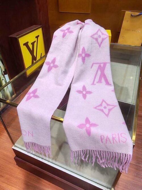Écharpe Louis Vuitton Monogram – Rose et Fuchsia