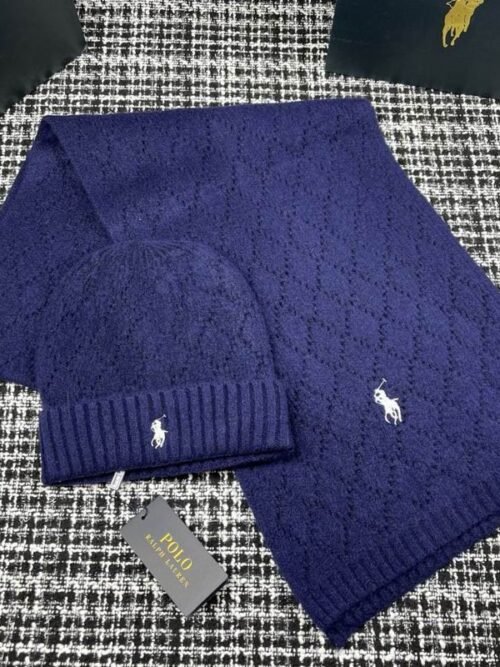 Coffret bonnet & écharpe POLO RALPH LAUREN – Maille torsadée 