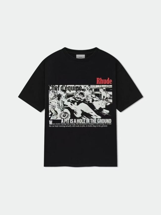 T-shirt Oversize “Pit Stop” Noir – Rhude
