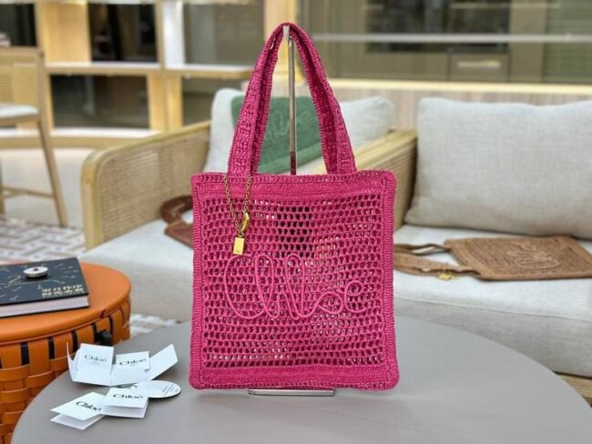 Chloé Woody Small Tote Raphia