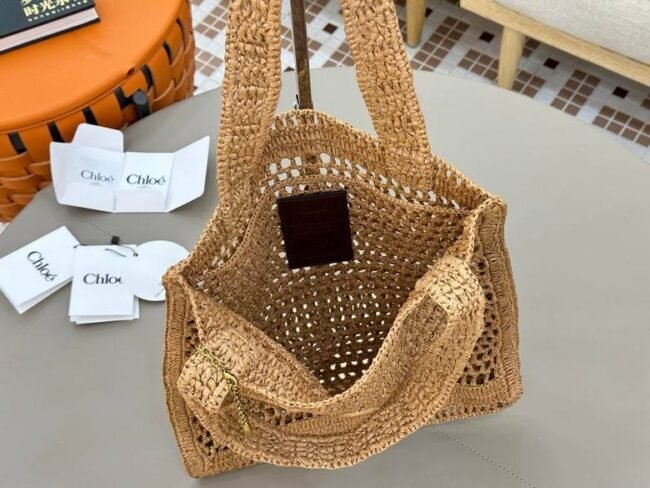 Chloé Woody Small Tote Raphia